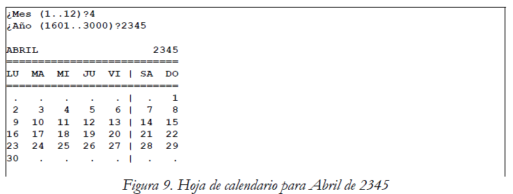 Ejemplos de calendario prctica 3